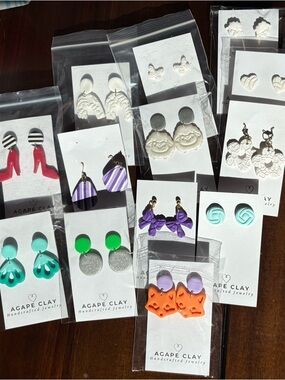 Agape Clay Colorful Handmade Clay Earrings - Mixed Colors